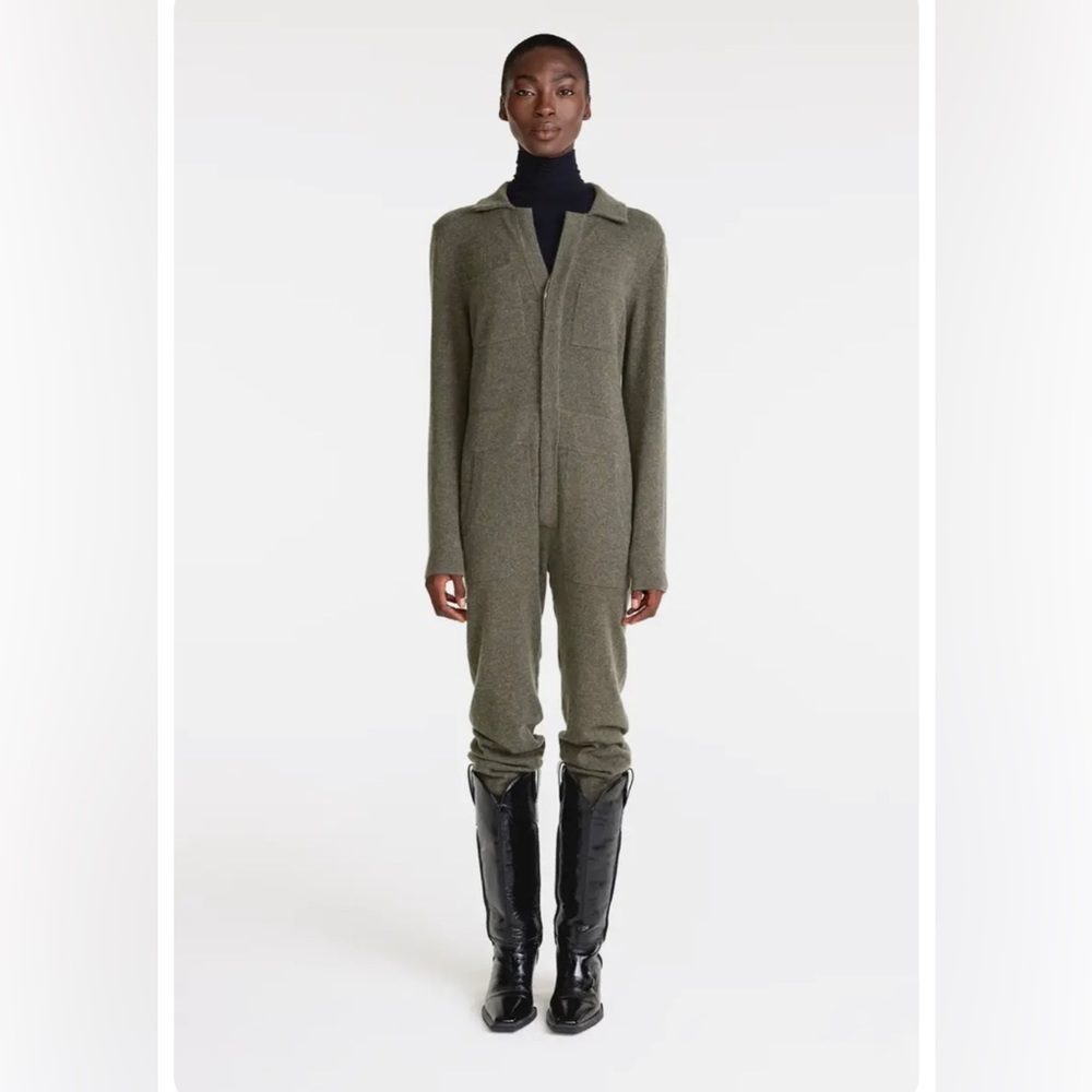 NAKED CASHMERE Aspen Jumpsuit, olive, size small/medium